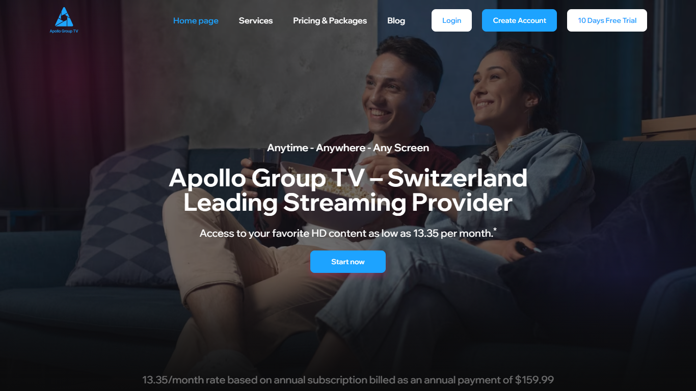 Apollo Group TV homepage