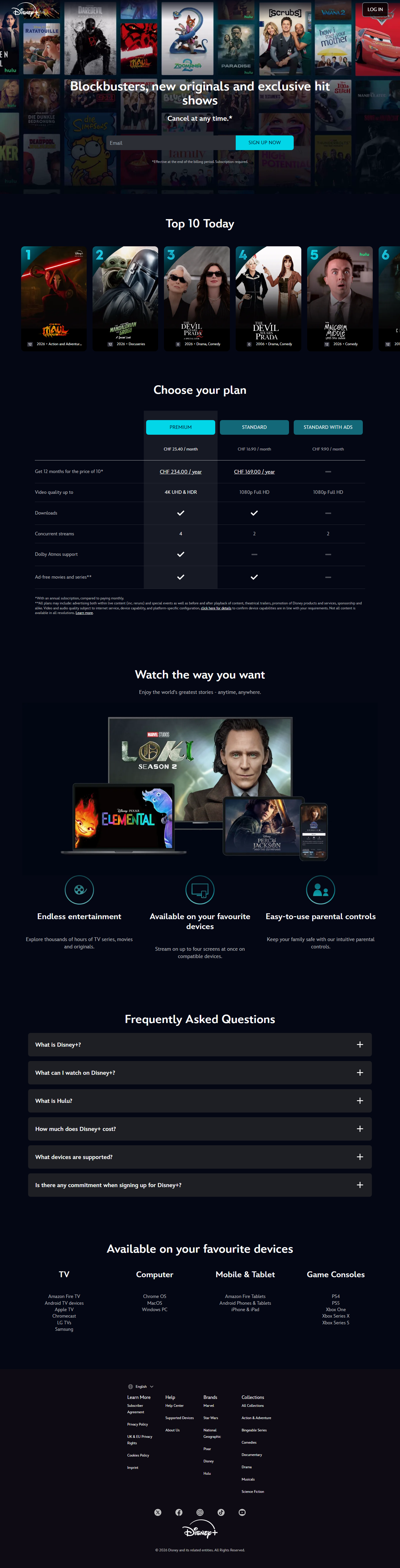 Hulu + Live TV full homepage blending live channels and on-demand library