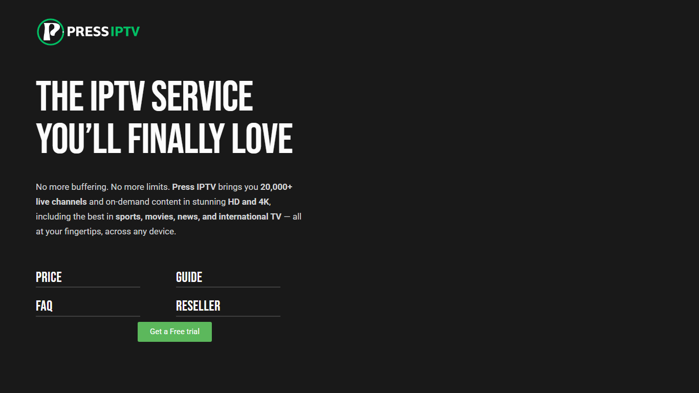 Press IPTV homepage