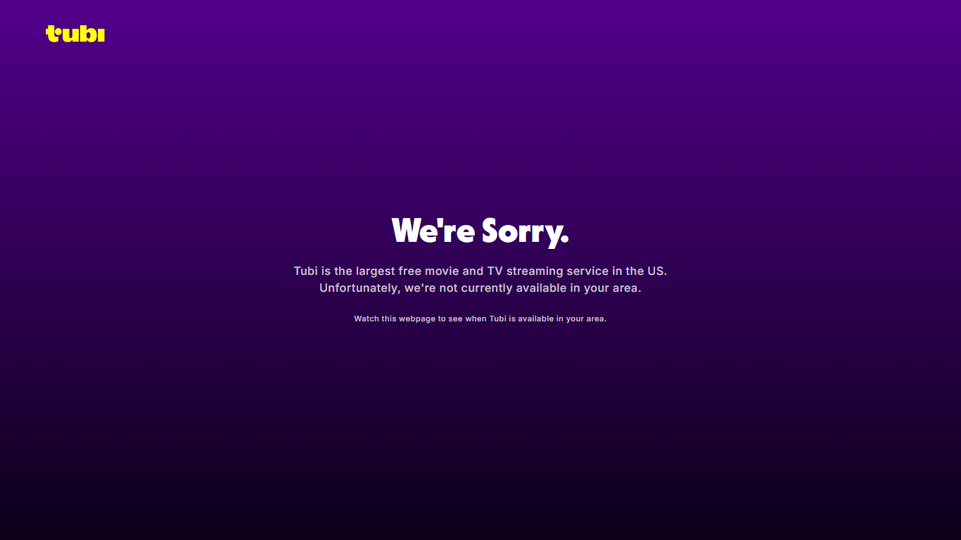 Tubi homepage