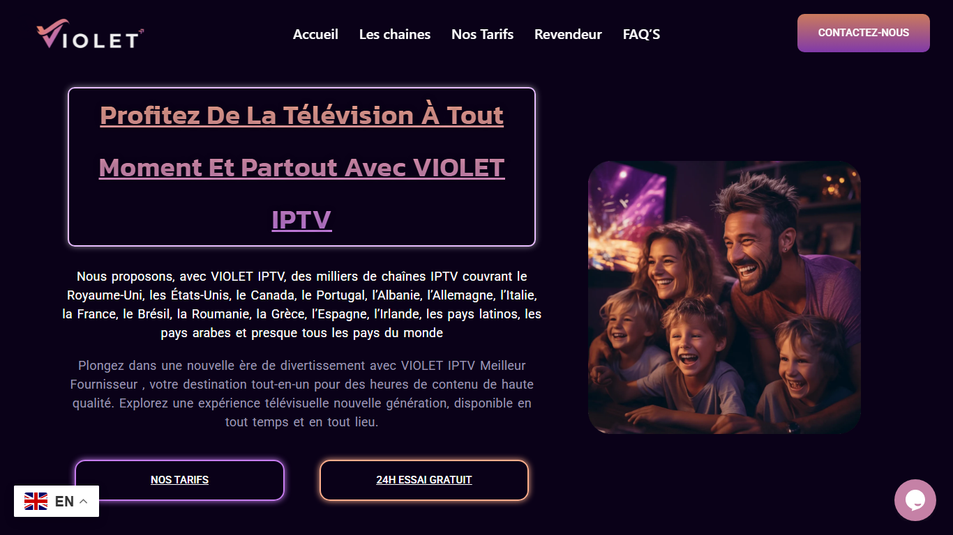 Violet IPTV homepage